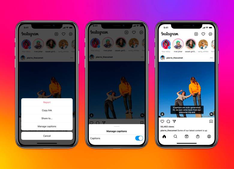 Instagram tendrá la opción de activar o desactivar subtítulos automáticos en los videos del feed. FOTO Cortesía 