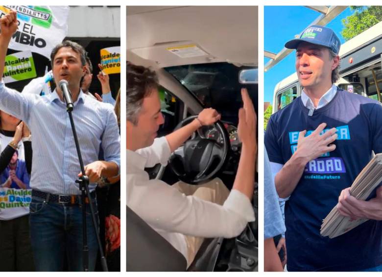 Daniel Quintero es el primer alcalde elegido por voto popular que deja el cargo tirado en Medellín. La campaña política siempre marcó la agenda de su gobierno. FOTO: EL COLOMBIANO