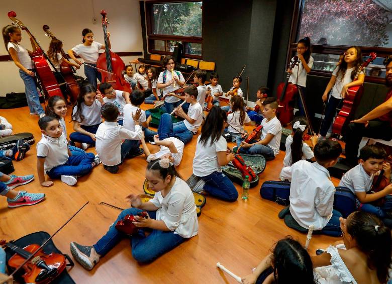 La Red de Músicas de Medellín está conformada por 28 escuelas. FOTO Manuel Saldarriaga.