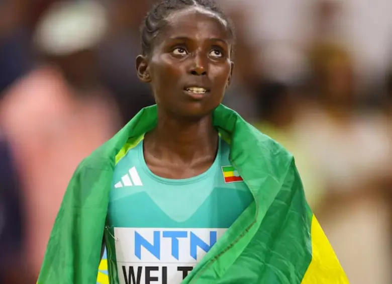 Diribe Welteji Kejelcha fue subcampeona mundial de los 1.500 metros en 2023. FOTO: Tomada de redes sociales de Diribe Welteji