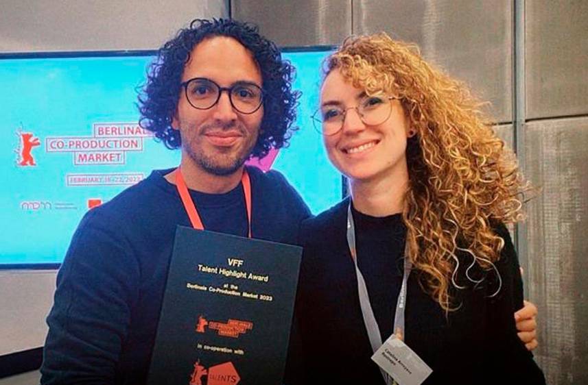 Jaime Guerrero Naudín y Catalina Arroyave en el festival de cine de Berlín. FOTO Cortesía 