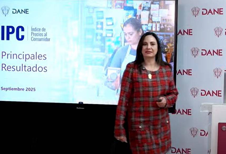 Piedad Urdinola, directora del Dane, presentó los resultados del IPC a septiembre de 2025. FOTO tomada de YouTube