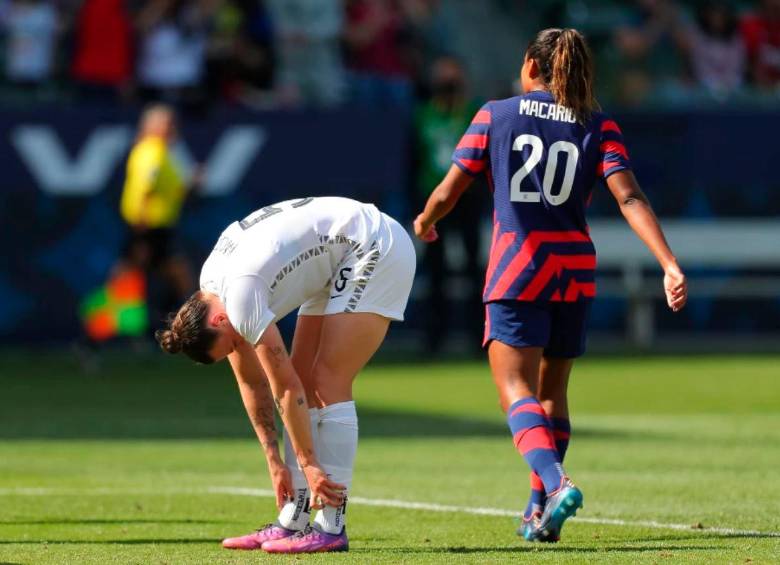 Meikayla Moore, jugadora de Nueva Zelanda que marcó tres autogoles en un partido contra Estados Unidos. FOTO GETTY