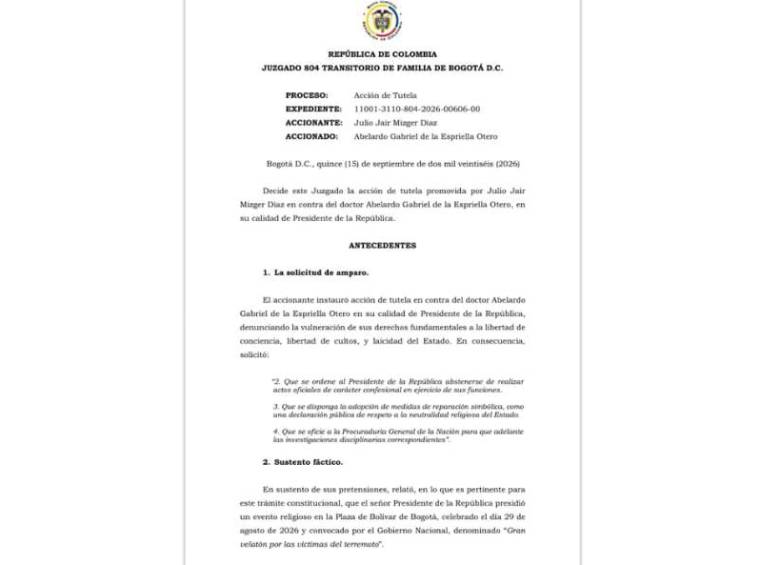 El juez consideró que la participación del mandatario en la coronación de una estatua de la Virgen de Fátima implicó una adhesión simbólica del Estado a una determinada confesión religiosa. FOTO: Redes sociales.