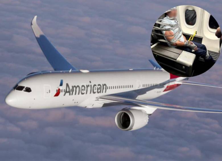 El vuelo de American Airlines fue desviado a Baltimore después de que un pasajero protagonizara un altercado y agrediera a otro viajero. FOTO: @SaadAbedine, American Airlines. 