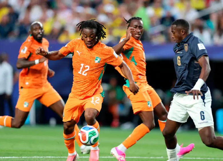 Ausente este sábado contra Alemania por el rechazo de su visado canadiense, el atacante Elye Wahi pone su mirada en el cierre de la fase de grupos, cuando Costa de Marfil enfrente a Curazao el 25 de junio. FOTO AFP