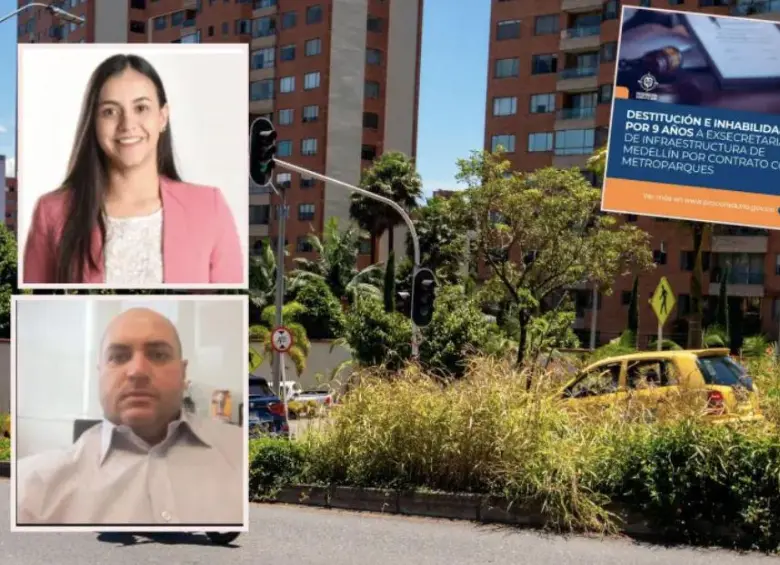 La exsecretaria de Infraestructura de Medellín, Natalia Urrego Arias, y al exgerente de Metroparques, Jorge Enrique Liévano Ospina. FOTO: EL COLOMBIANO y Cortesía