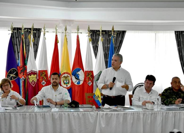 El presidente Duque lideró un consejo de seguridad en Carepa, Antioquia FOTO CORTESÍA