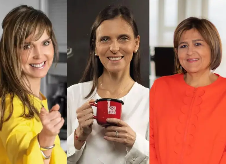 Beatriz Fernández, cofundadora de Crepes & Waffles; Camila Escobar Corredor, presidenta de Procafecol (Juan Valdez); y María Lorena Gutiérrez Botero, presidenta del Grupo Aval, encabezan a lista de mujeres más reputadas de Colombia en 2025. FOTO: Cortesía empresas.