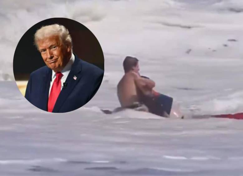 El presidente Donald Trump anunció que invitará a la Casa Blanca al salvavidas de 16 años Ryder Williams, quien rescató a un niño de 10 años atrapado por el fuerte oleaje en una playa de California. FOTO: Captura de video, AFP.