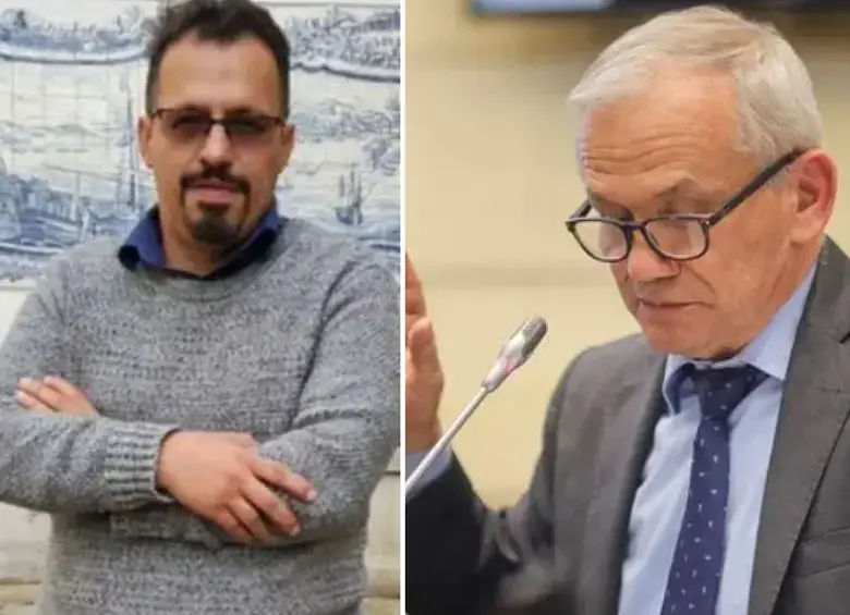 Oscar Iván Muñoz y el prófugo Carlos Ramón González, este último señalado por el caso de corrupción de la UNGRD. FOTOS: COLPRENSA