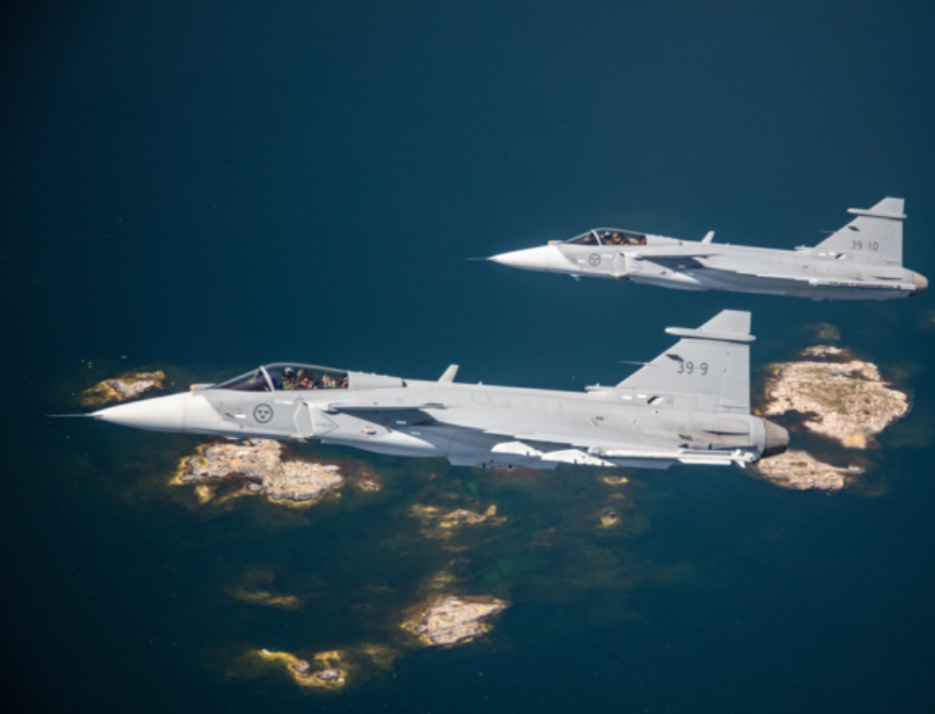 Aviones suecos Gripen. Foto: AFP