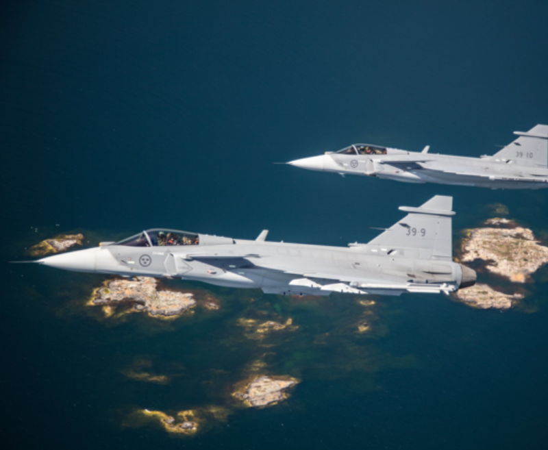 Aviones suecos Gripen. Foto: AFP