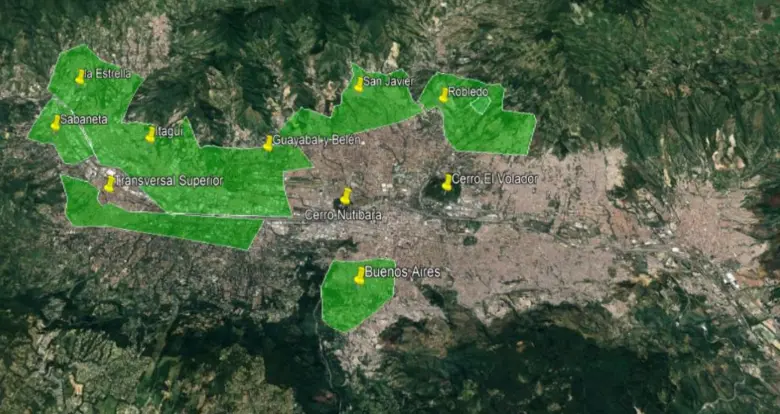 Zona del Valle de Aburrá que incluye la interrupción. IMAGEN: CORTESÍA