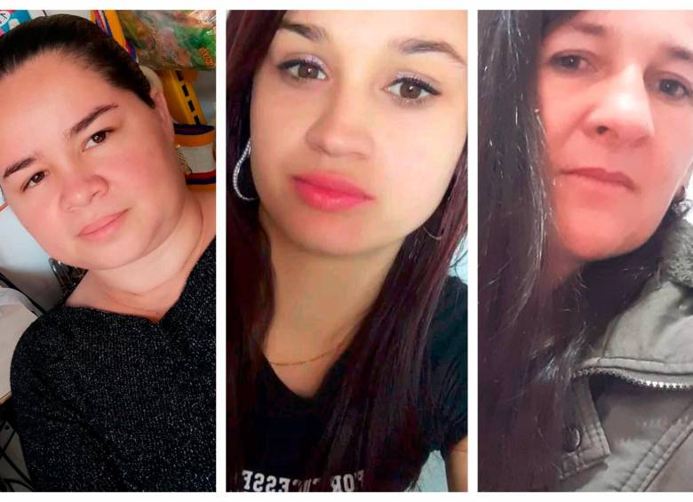 Las tres mujeres asesinadas este lunes en Antioquia (de izq. a der.): Sindy Andrea Villa Chica, de 35 años, en Anorí; Alejandra Cristina Hernández Ortiz, de 22 años, en Granada, y Claudia Elena Agudelo Lopera, de 42 años, en Yarumal. FOTOS: CORTESÍA