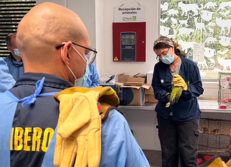 Uno de los miembros de los bomberos recibiendo la capacitación. FOTO: Cortesía