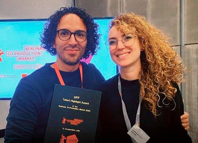 Jaime Guerrero Naudín y Catalina Arroyave en el festival de cine de Berlín. FOTO Cortesía 