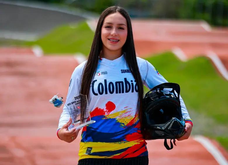 Valentina Jiménez, la antioqueña que es W1 en BMX racing. Foto: Manuel Saldarriaga