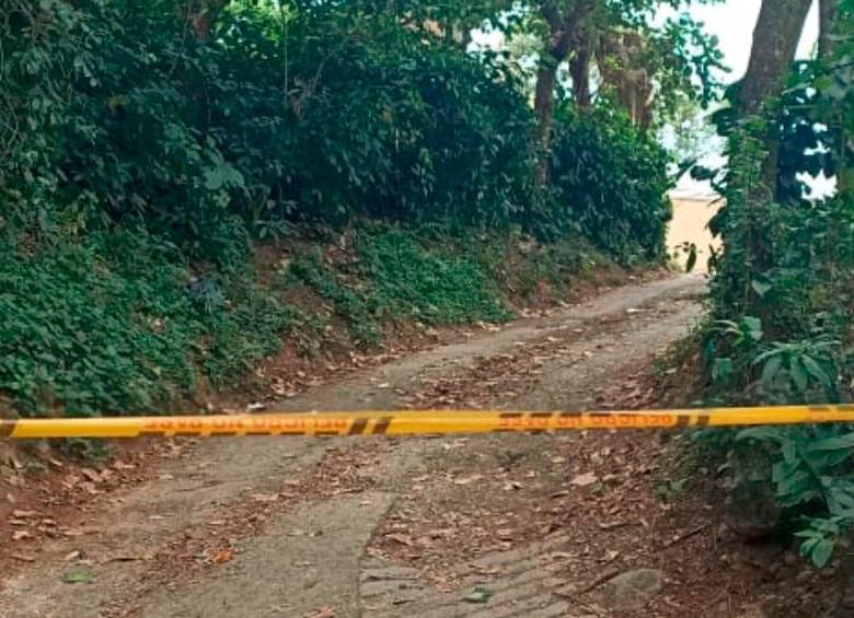 En este sector de la vereda La Palma ocurrió el homicidio de este hombre en Girardota. FOTO: ALEJANDRA MORALES RÍOS