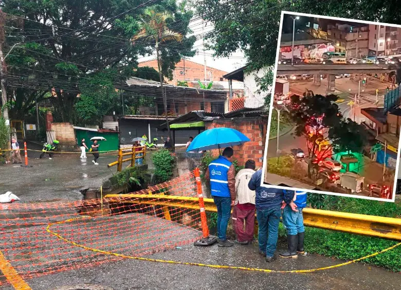 Por este daño, la movilidad hacia el corregimiento San Antonio de Prado, de Medellín, se colapsó y muchas personas se demoraron más de tres horas en llegar a sus casas desde Itagüí. FOTOS: CORTESÍA