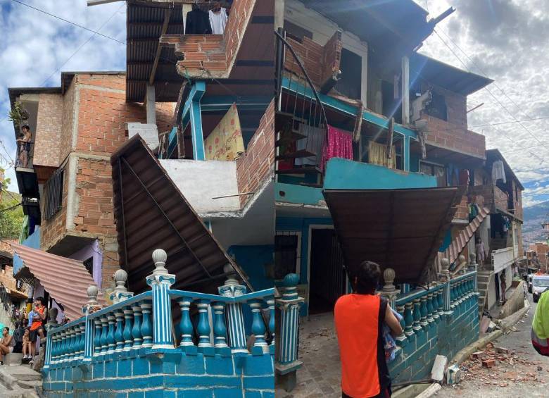 Este fue el balcón que se desplomó el pasado fin de semana en el barrio Santa Rita, de Bello. En este hecho, cinco personas resultaron lesionadas. FOTO: CORTESÍA ALCALDÍA DE BELLO