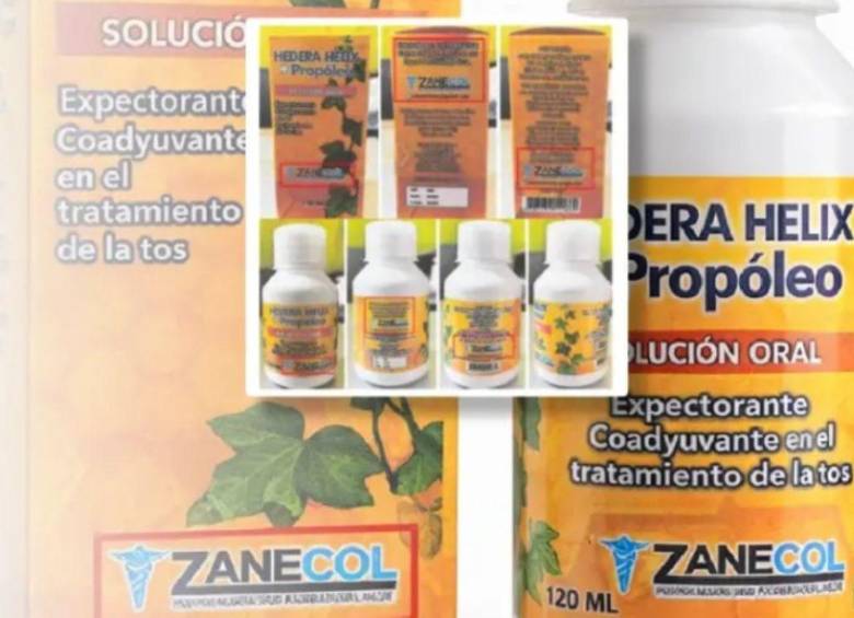 Esta es la presentación del jarabe en cuestión por el cual Invima lanza la alerta. Cabe destacar que hay referencias del mismo producto, de otras marcas, que no tienen ningún inconveniente con los permisos sanitarios. FOTO: CORTESÍA INVIMA