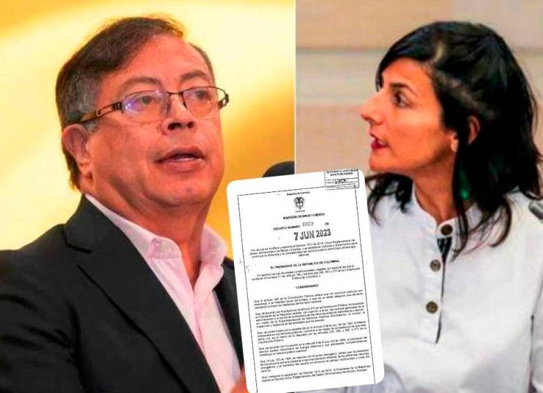 El presidente Gustavo Petro, y la ministra de Minas y Energía, Irene Vélez, encabezaron el proyecto, que ya tiene la firma de ambos. FOTO EL COLOMBIANO
