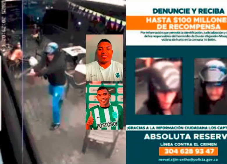 Las autoridades capturaron a Cristian Gómez García, alias Cocoliso, por el robo al exjugador de Atlético Nacional, Elkin Blanco, que acabó con el homicidio de Duván Alexánder Mosquera Vargas. FOTOS: CORTESÍA Y EL COLOMBIANO