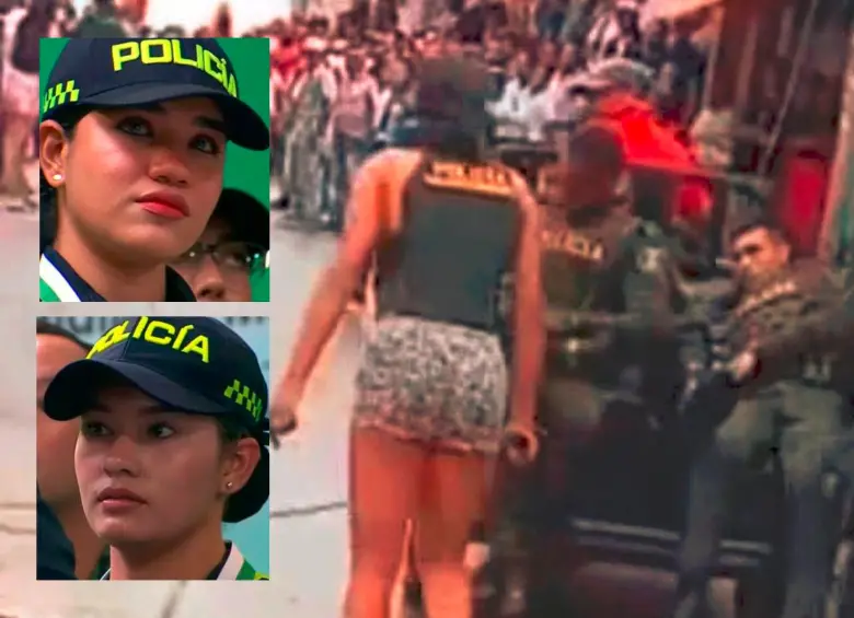 Las patrulleras Valentina Meza Carranza (arriba) y Yessica Guidao Roldán (abajo) fueron las dos uniformadas que emplijamadas, se pusieron su chaleco de la Policía y defendieron a sus compañeros del ataque del Clan del Golfo en Remedios el pasado 25 de abril en Remedios. FOTOS: CORTESÍA