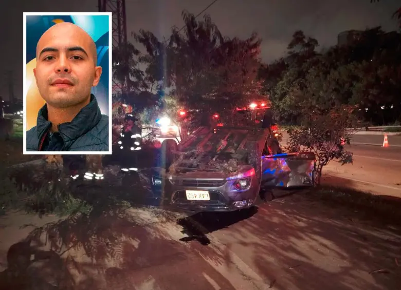 En este accidente, registrado en la vía a La Seca, en Bello, murió la mamá de Jhon Ánderson Arango Arboleda (detalle), presidente del Concejo de Bello. FOTOS: Cortesía