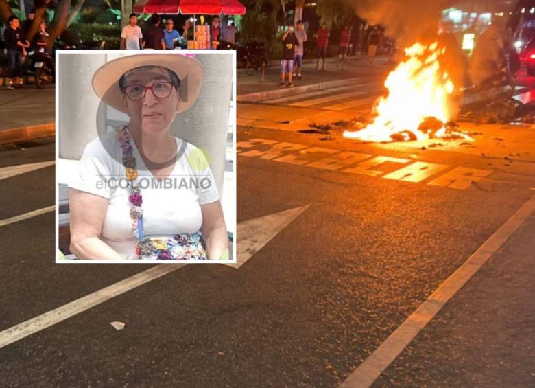 A Gloria Agudelo, de 70 años, la arrollaron dos adolescentes en moto, a quienes les quemaron el vehículo. FOTO: CORTESÍA