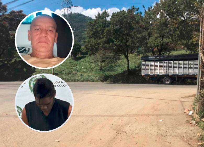 Dentro de este parqueadero, ubicado sobre la autopista Norte en la vereda San Andrés, de Girardota, ocurrió el asesinato de Jorge Eliécer Restrepo Batero (arriba), de 58 años, en un crimen por el que capturaron a Maximino Mosquera Córdoba (abajo), de 36 años. FOTOS: LAURA ROSA JIMÉNEZ VALENCIA Y CORTESÍA