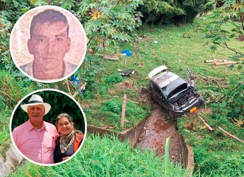 Rodrigo Giraldo y Marta Dolly Tamayo (abajo) fallecieron el pasado domingo, luego de que Óscar Iván Mendoza González (arriba) los arrollara con su carro mientras manejaba en el grado máximo de embriaguez. FOTOS: CORTESÍA