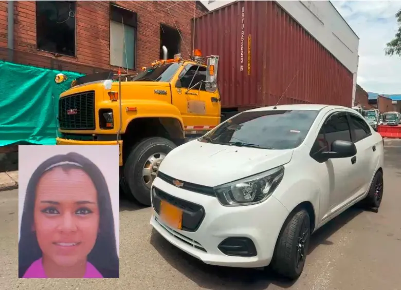 Estos fueron los dos vehículos inmovilizados recientemente en Medellín, luego de fugarse de accidentes de tránsito. El camión estuvo implicado en el hecho en el que murió Juliana Andrea Jaramillo Díaz (detalle), de 28 años. FOTOS: CORTESÍA