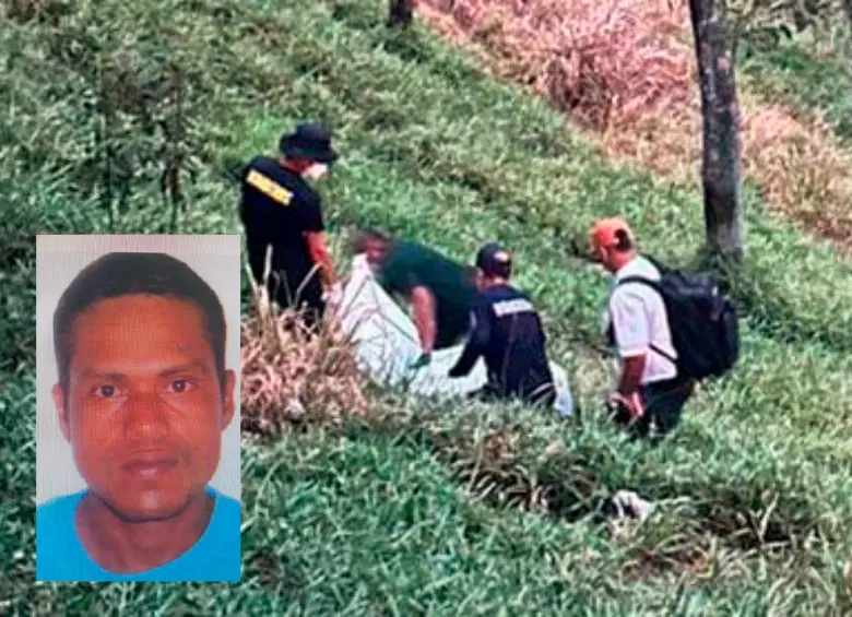 En este potrero de la vereda Canaán, de Tarso, en los límites con Jericó, las autoridades encontraron el cuerpo de Argemiro Argel Vásquez, de 41 años. FOTO CORTESÍA