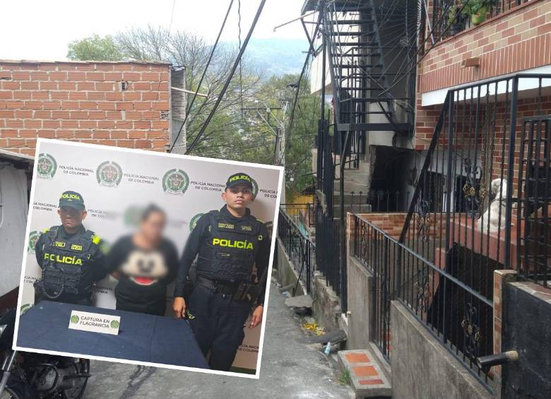 Una mujer, identificada como Marianella (detalle), de 50 años, fue capturada por la muerte de Jhon Kevin Murillo Peláez, de 32 años, en el barrio Villa del Socorro, de Medellín. FOTOS: GUILLERMO LEÓN OSPINA MUÑOZ Y CORTESÍA