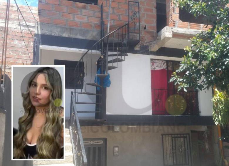María Fernanda López Castellanos (detalle), de 20 años, fue asesinada dentro de esta casa del barrio El Limonar, en el corregimiento San Antonio de Prado, de Medellín, en medio de un altercado con su compañero sentimental, quien fue capturado. FOTOS: GUILLERMO LEÓN OSPINA MUÑOZ Y CORTESÍA