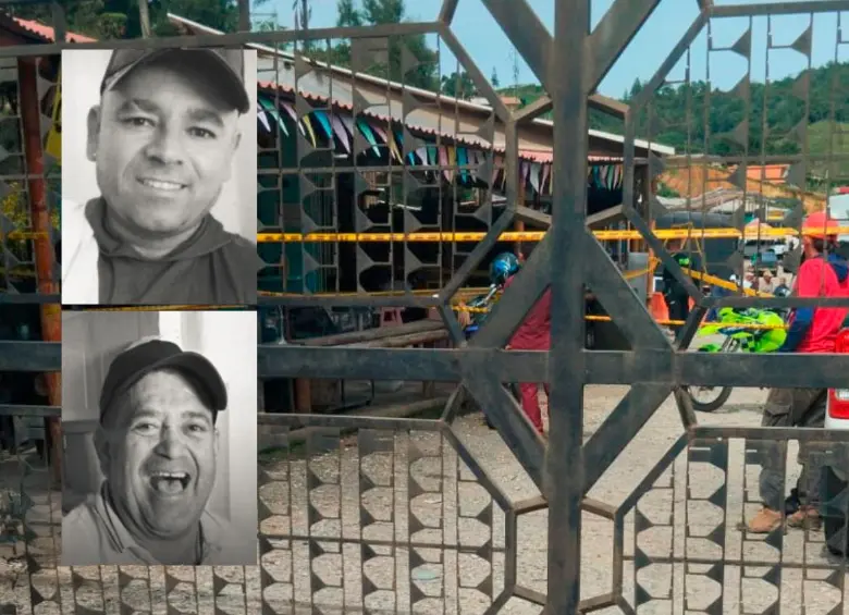 Dentro de este parqueadero fueron asesinados Juan David Marín Escobar (arriba), de 48 años, y de William Hernán Serna Giraldo (abajo), de 62. FOTOS: CORTESÍA
