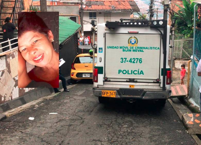 Dentro de la vivienda en el barrio Popular n.° 1 ocurrió el asesinato de Olga Cecilia Agudelo Agudelo (detalle), de 57 años, luego de una fuerte discusión con su compañero sentimental, quien resultó herido. FOTO: LAURA ROSA JIMÉNEZ VALENCIA