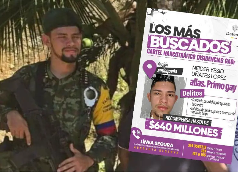 Néider Yesid Uñates López, alias Primo Gay, es considerado uno de los hombres más peligrosos de las disidencias de las Farc, principalmente en Briceño, Valdivia e Ituango. FOTOS: CORTESÍA