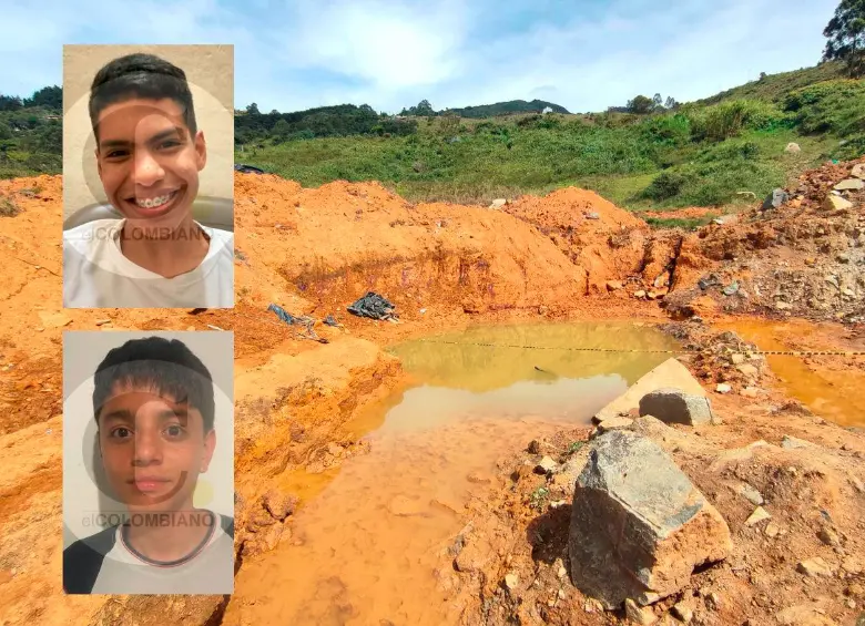 En este lago improvisado las autoridades encontraron los cuerpos sin vida de Yenrri José Araújo Caballero (arriba), de 15 años, y Juan José Ramírez Penagos (abajo), de 16, luego de que personas del sector los ubicaran. FOTO: ANDRÉS GARCÍA HERNÁNDEZ Y CORTESÍA