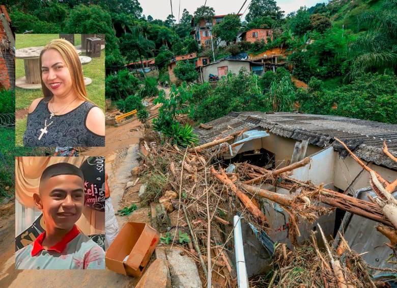 Así quedó la casa de la familia de Yulieth y José Miguel en Altavista. Uno de los cuerpos lo encontraron en el río Medellín, en Barbosa. FOTOS ESNEYDER GUTIÉRREZ Y CORTESÍA