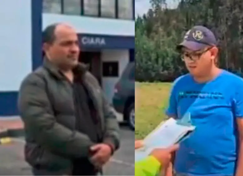 Carlos Alberto Peña Goyeneche (izquierda) y Andrés Felipe Pucceti Iriarte (derecha) fueron capturados en un operativo entre autoridades colombianas y extranjeras en Bogotá. FOTOS: CORTESÍA POLICÍA NACIONAL