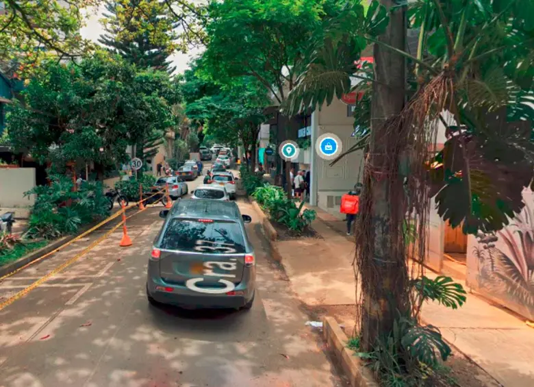 En este sector de Provenza ocurrió la muerte de este extranjero en el barrio El Poblado, de Medellín. Allí funciona un hospedaje. FOTO: GOOGLE MAPS