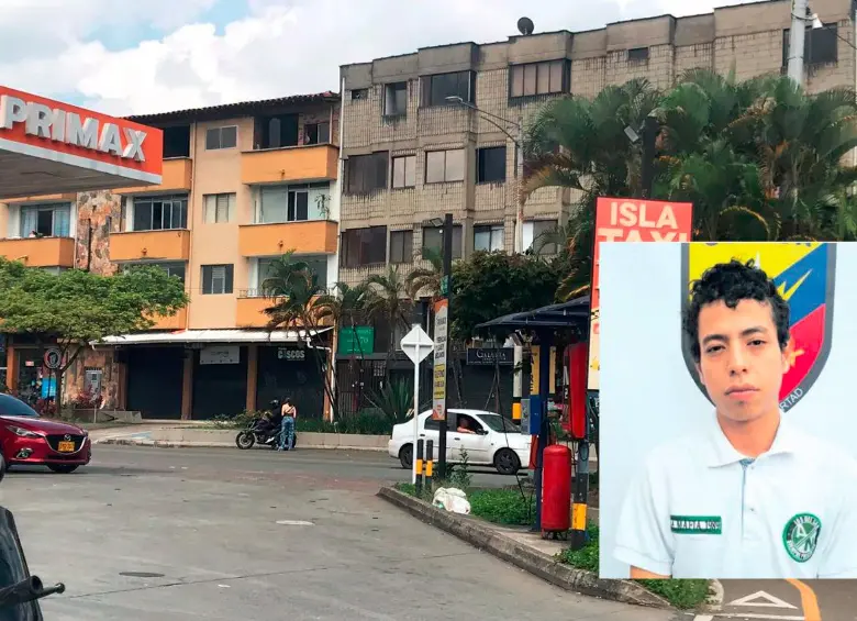 Sebastián David Durango Murillo (detalle), de 30 años, murió en medio de un caso de hurto registrado en la carrera 70 con la calle 30A, en el barrio Belén Rosales, de Medellín. La imagen corresponde a su captura en 2016 por el delito de extorsión. FOTOS: LAURA ROSA JIMÉNEZ VALENCIA Y CORTESÍA