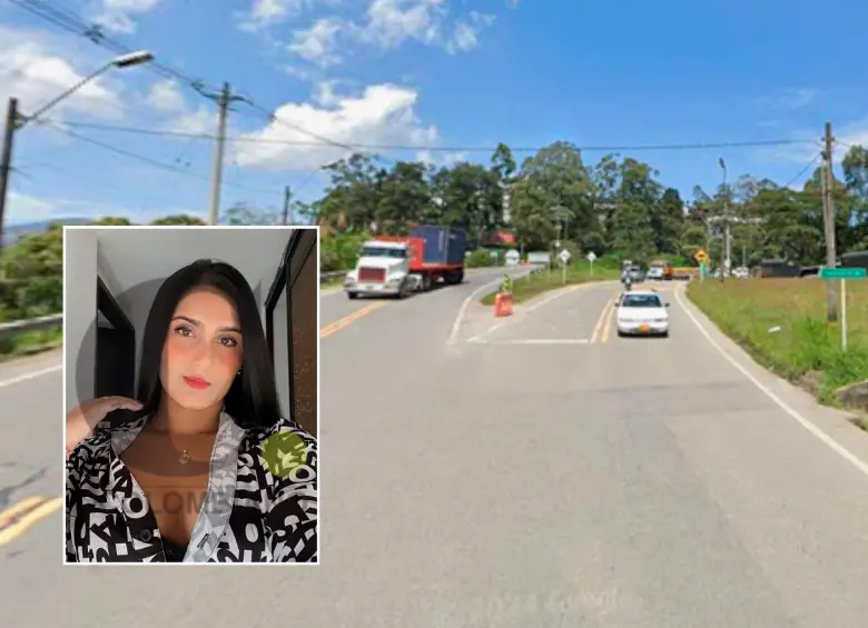 En el sector La Y, en jurisdicción de Caldas, Antioquia, ocurrió el homicidio de Estefanía Restrepo Valencia, de 26 años, más conocida como La Traviesa RP. FOTOS: GOOGLE MAPS Y REDES SOCIALES