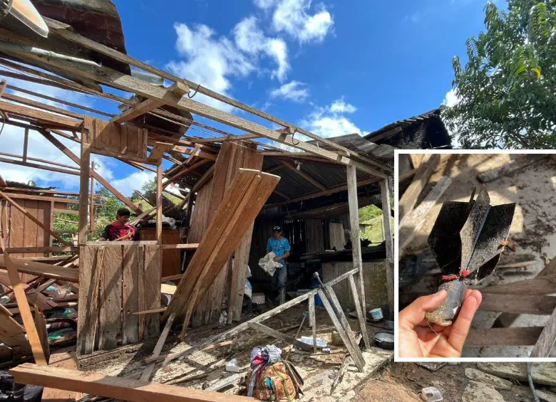 Uno de los ataques más graves con artefactos explosivos lanzados ocurrió el 3 de diciembre del año pasado en Remedios, Antioquia, dejando a una mujer y a sus hijos fallecidos. FOTO. CORTESÍA