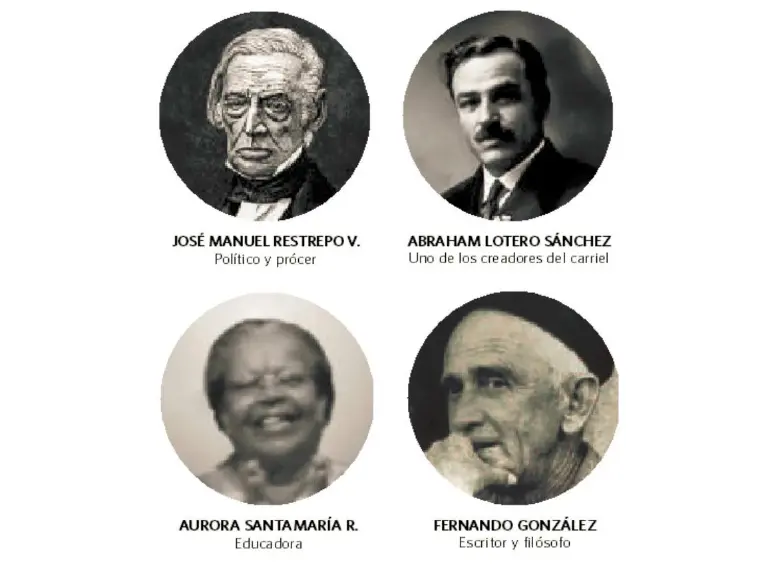 Estos son algunos de los nombres célebres de la historia envigadeña. FOTOS: CORTESÍA
