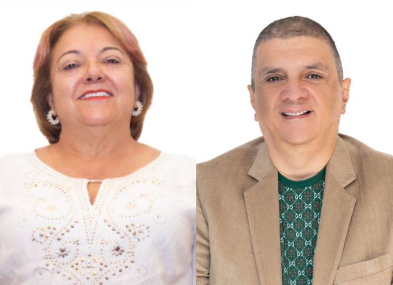 La concejal Luz Marina López Peña (izq.) fue víctima de ataques verbales por parte de su colega, Juan Carlos Vélez Mesa (der.) durante la sesión del pasado miércoles en el Concejo de Envigado. FOTOS: CORTESÍA CONCEJO DE ENVIGADO