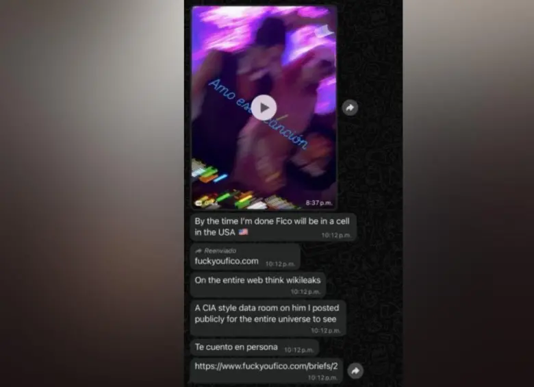 Este fue uno de los mensajes que habría enviado este ruso al alcalde Federico Gutiérrez a través de WhatsApp. FOTO: CORTESÍA